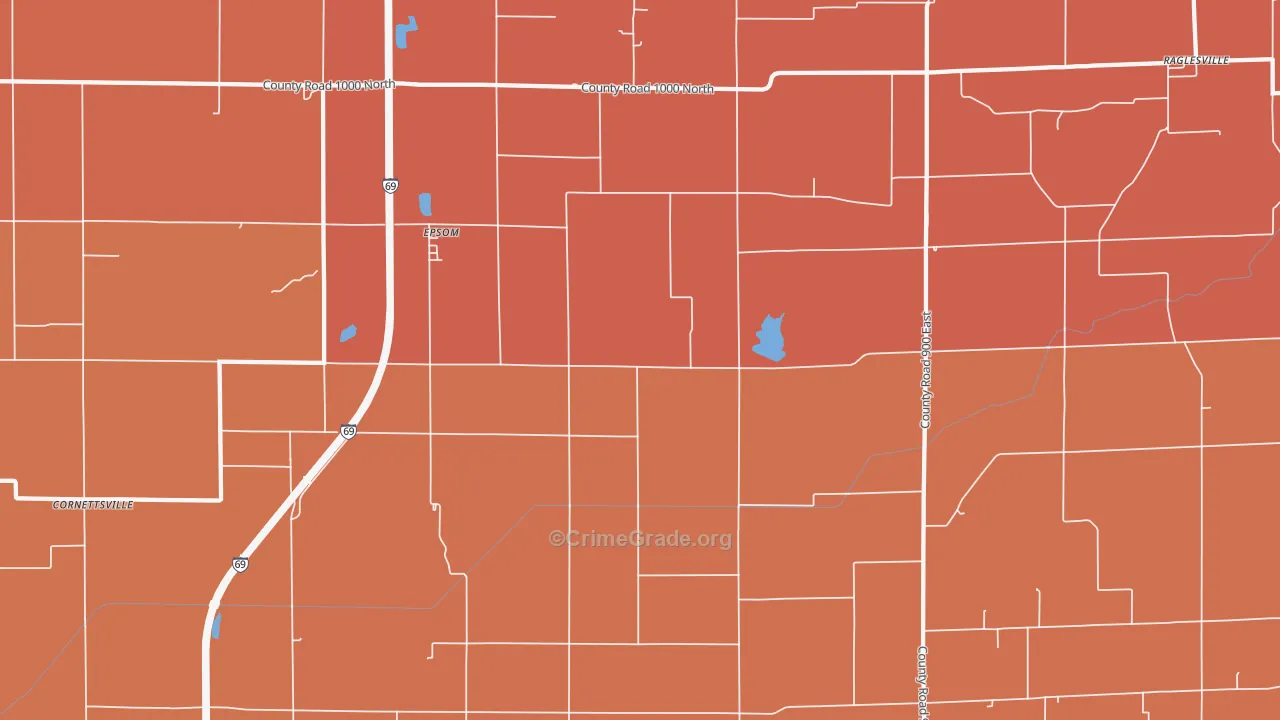 Epsom, IN Map of Vandalism Rates