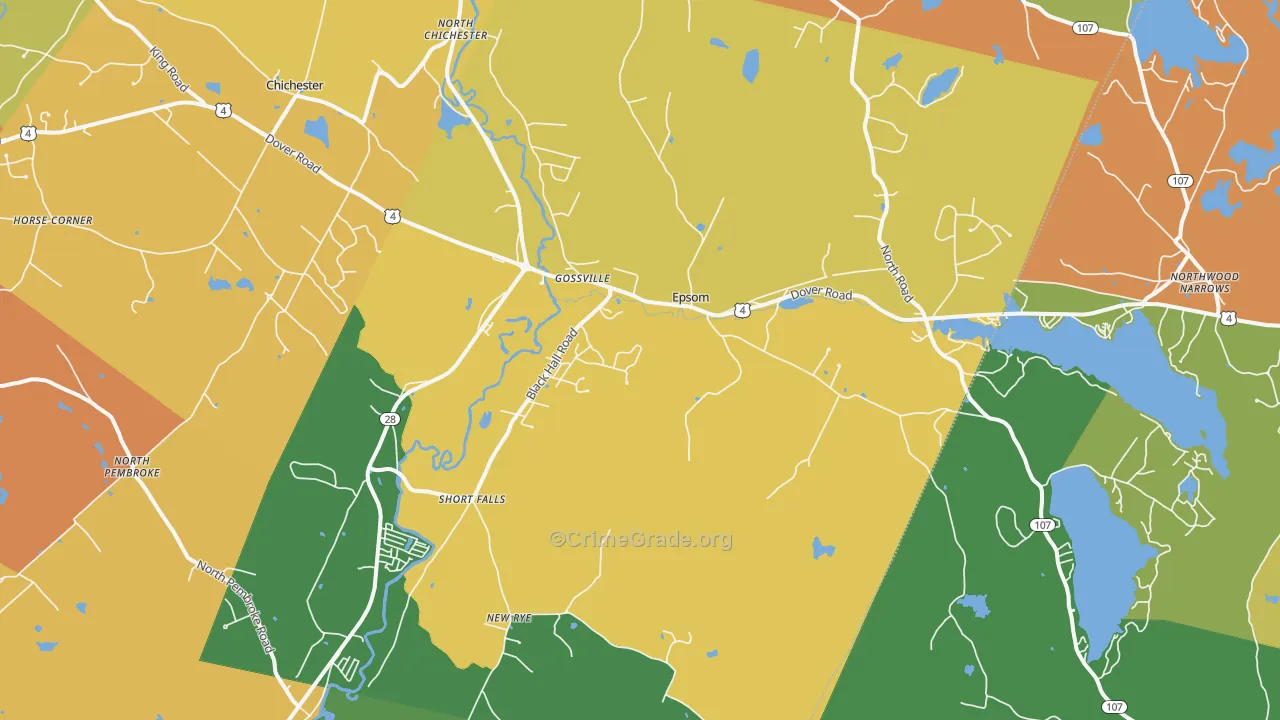 Epsom, NH Map of Vandalism Rates