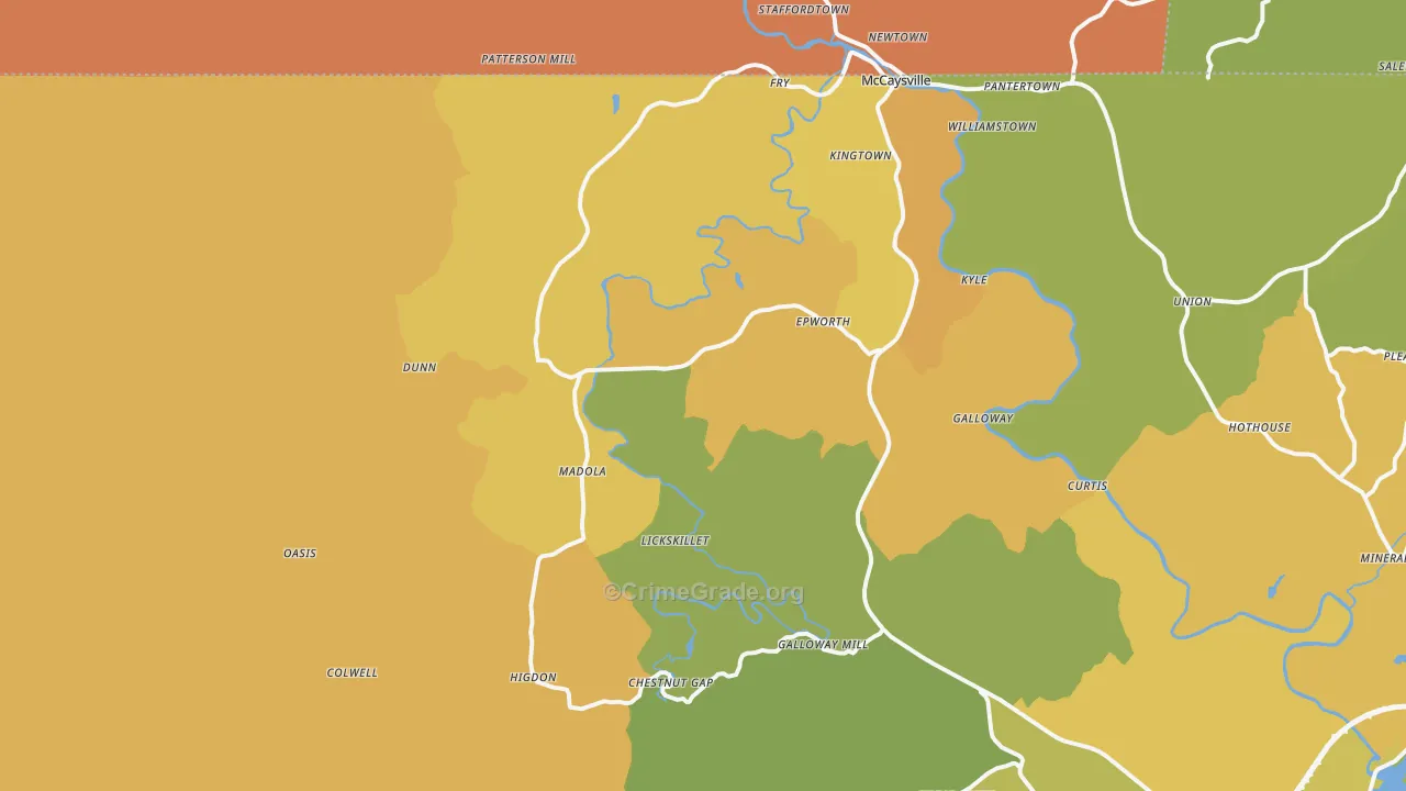 Epworth, GA Map of Vandalism Rates
