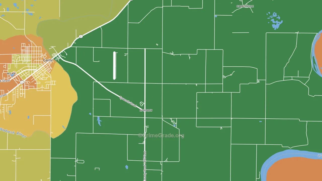 Epworth, IL Map of Vandalism Rates