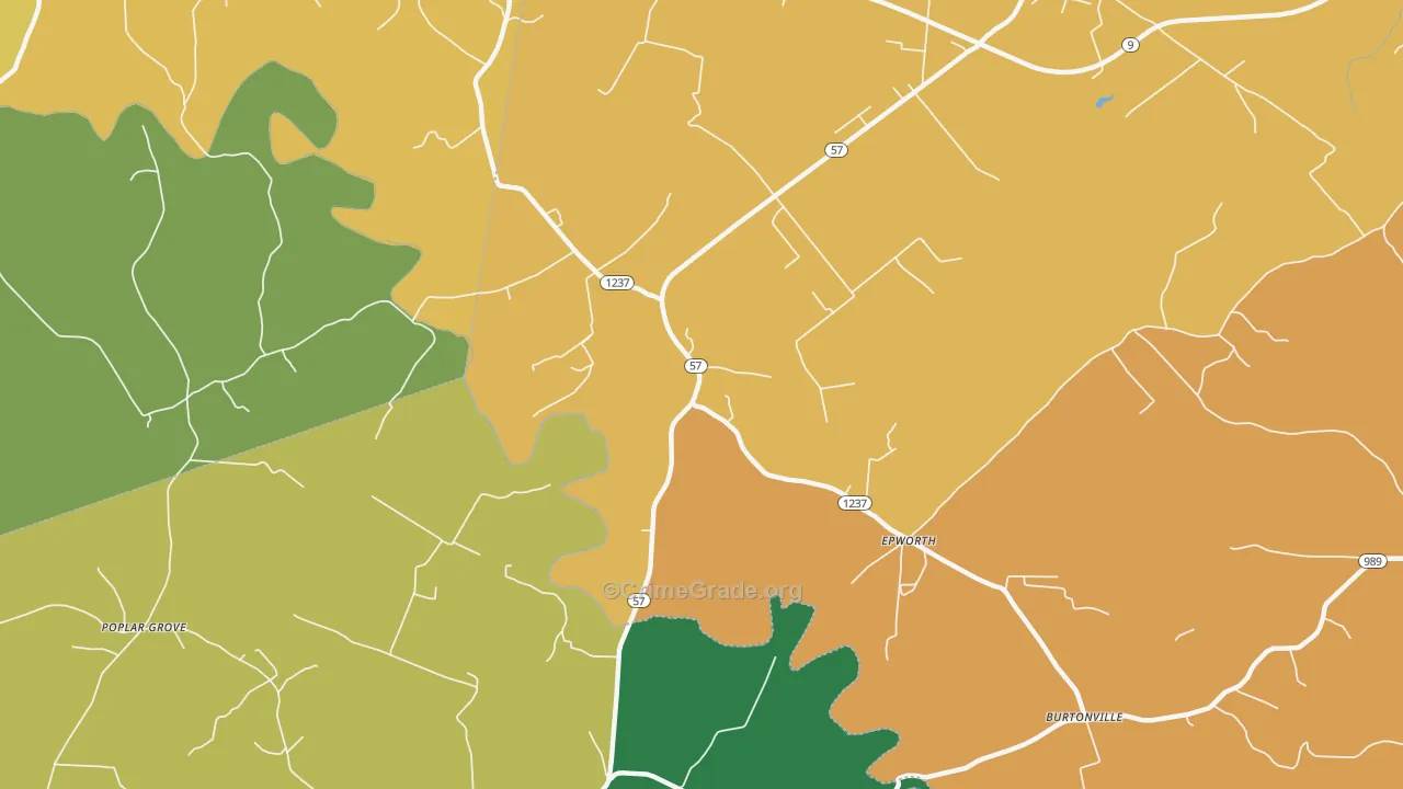Epworth, KY Map of Vandalism Rates
