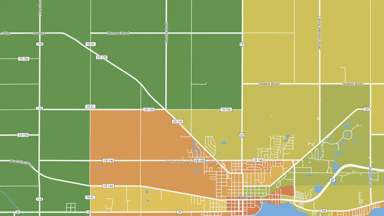 Erastus, OH Map of Vandalism Rates