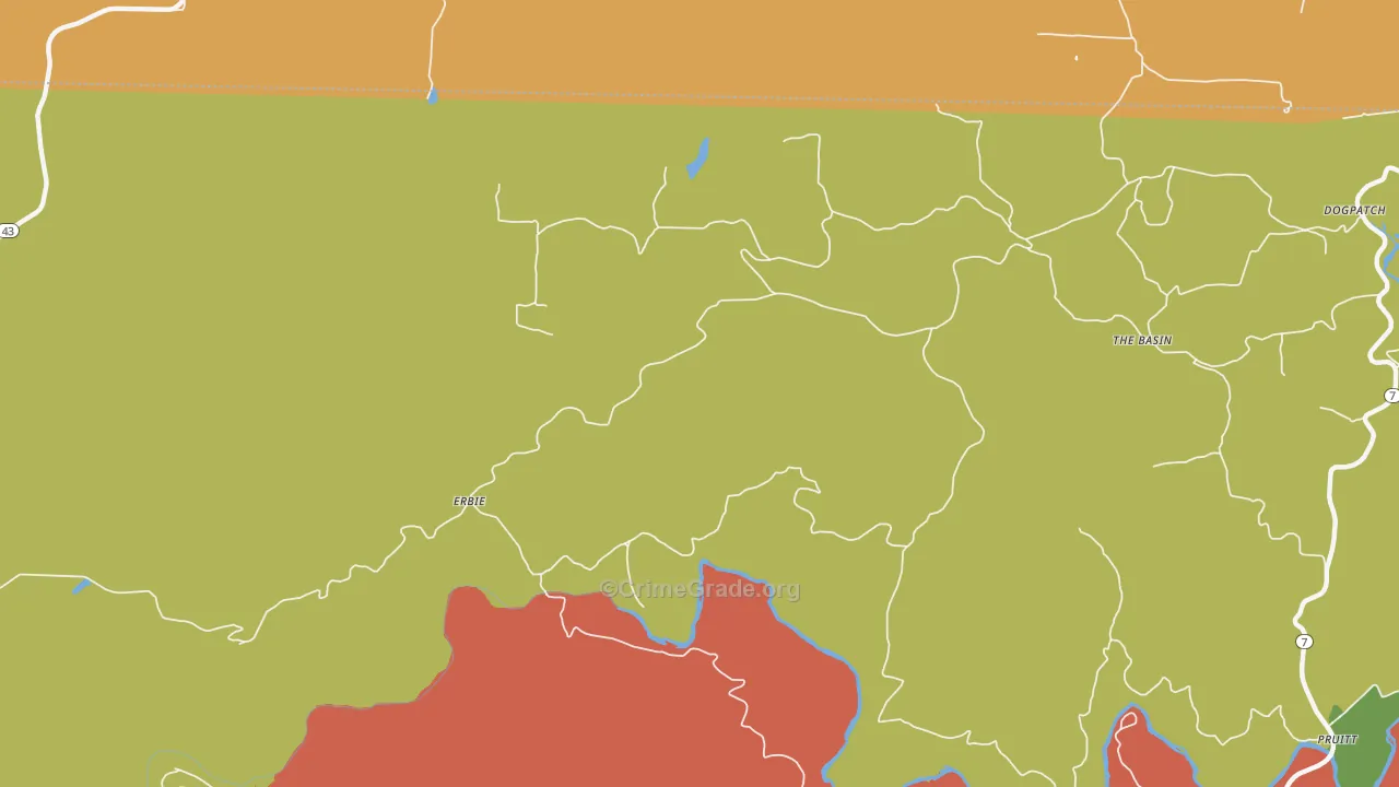 Erbie, AR Map of Vandalism Rates