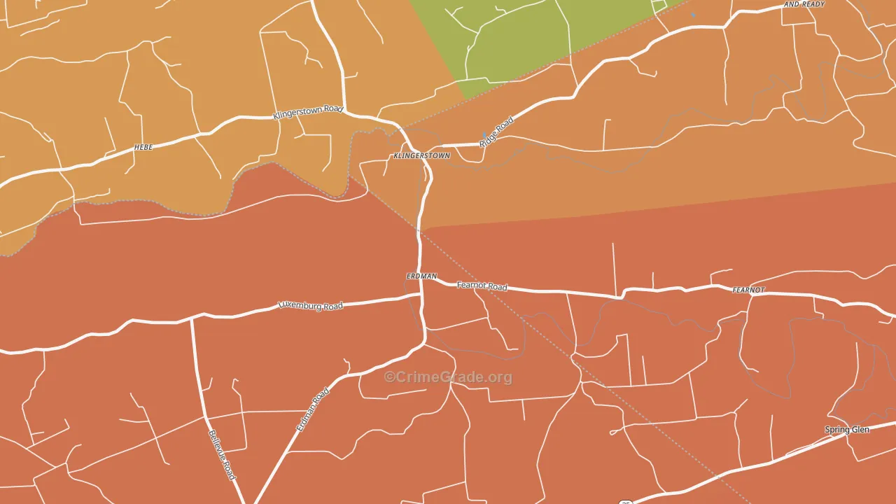 Erdman, PA Map of Vandalism Rates