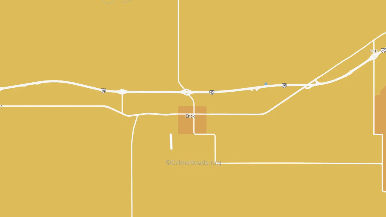 Erick, OK Map of Vandalism Rates