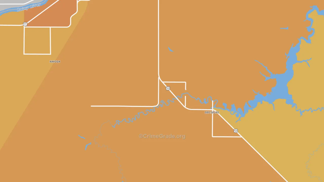 Ericsburg, MN Map of Vandalism Rates