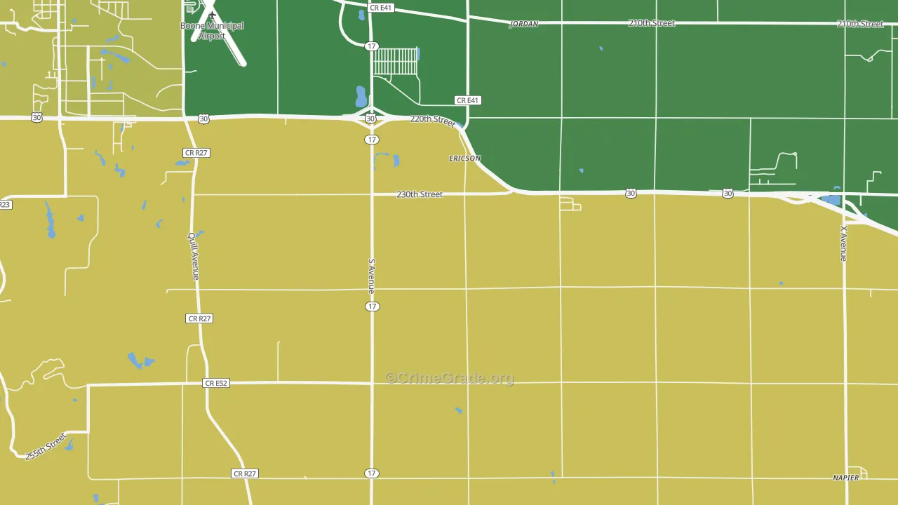 Ericson, IA Map of Vandalism Rates