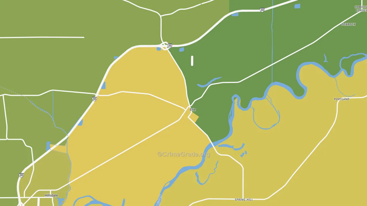 Erie, IL Map of Vandalism Rates