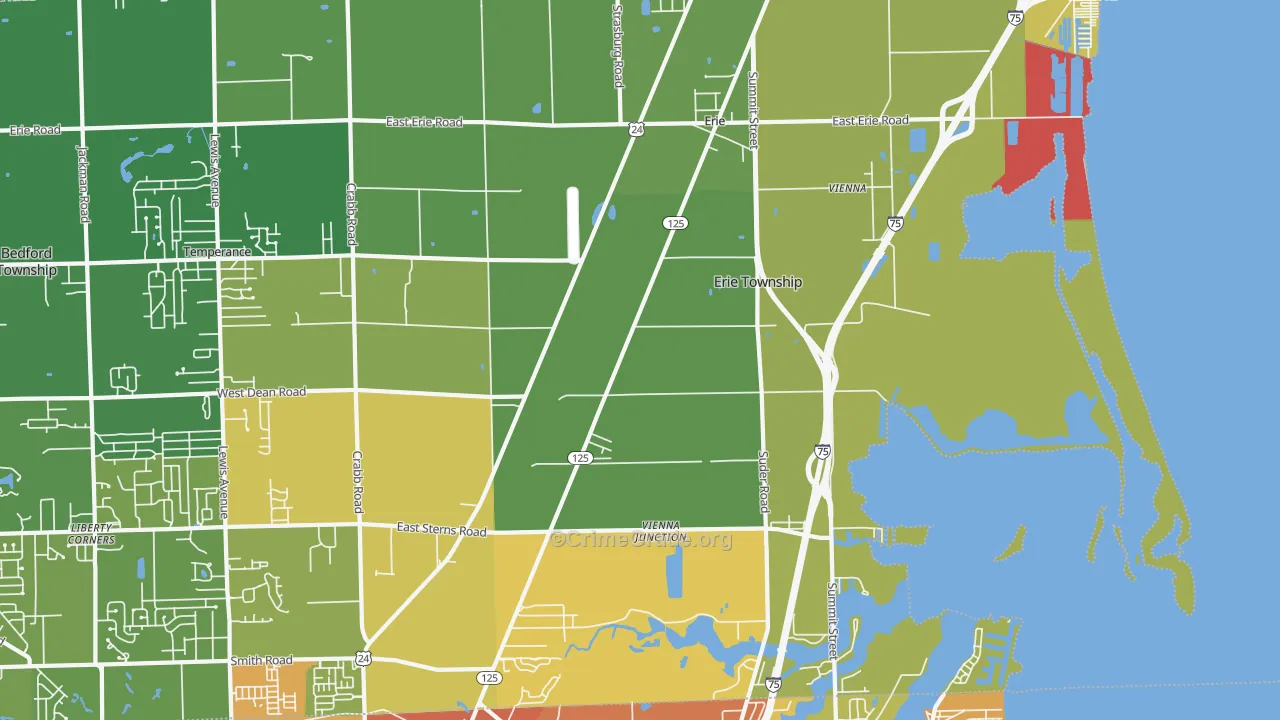 Erie, MI Map of Vandalism Rates