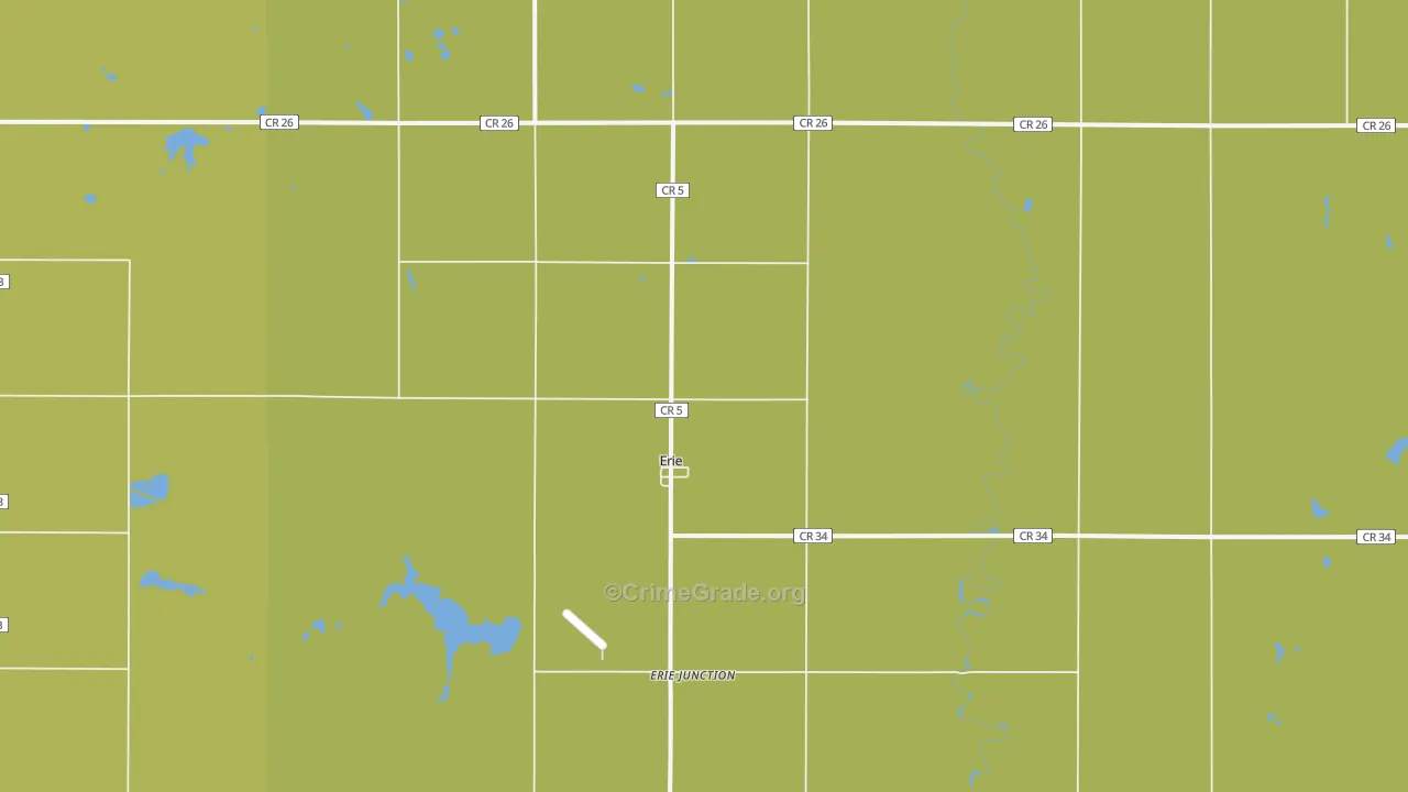 Erie, ND Map of Vandalism Rates