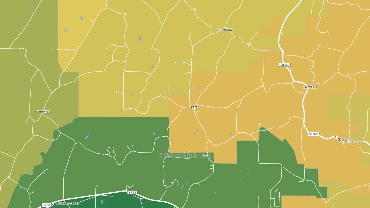 Erie, TN Map of Vandalism Rates