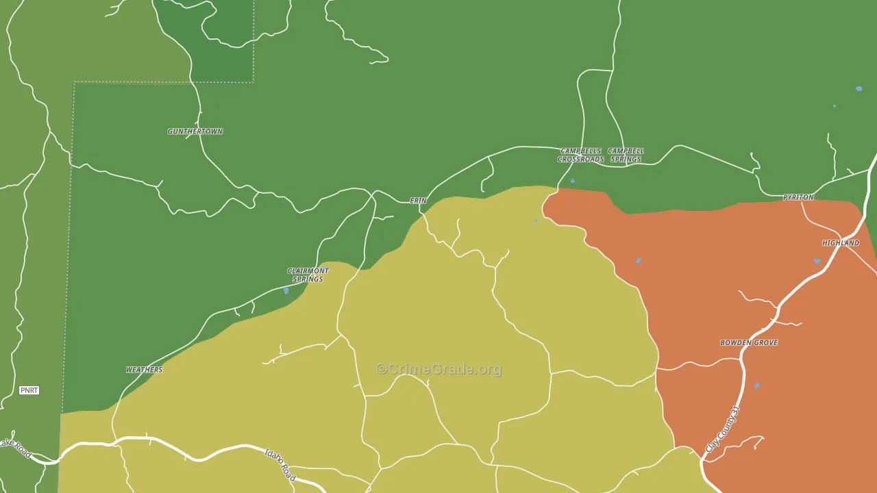 Erin, AL Map of Vandalism Rates