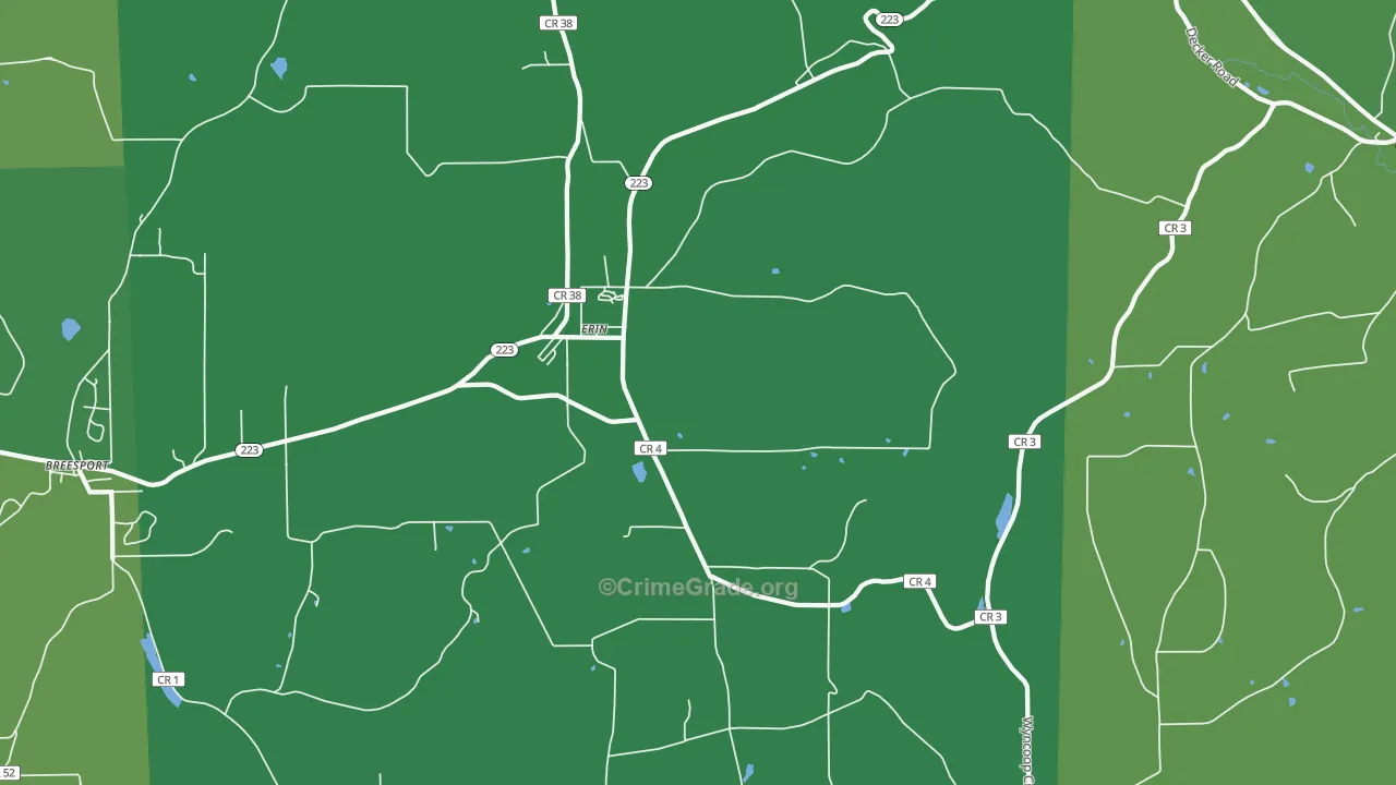 Erin, NY Map of Vandalism Rates