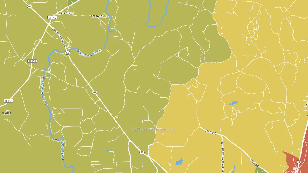 Erin, TX Map of Vandalism Rates
