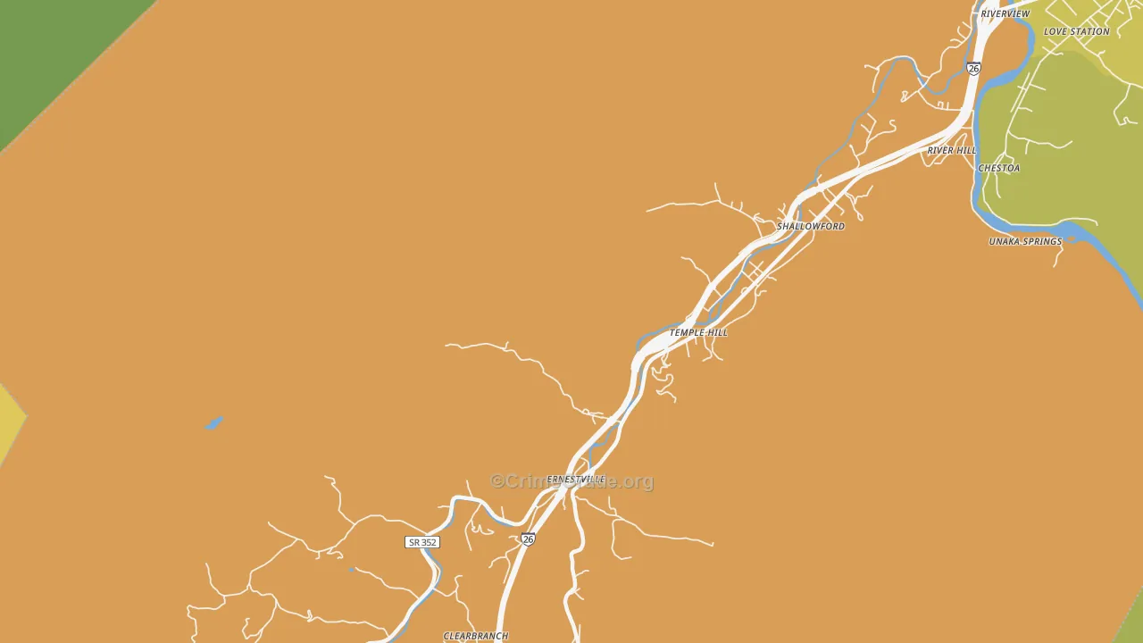 Ernestville, TN Map of Vandalism Rates