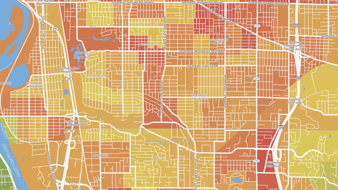 Errol Heights, Portland, OR Map of Vandalism Rates