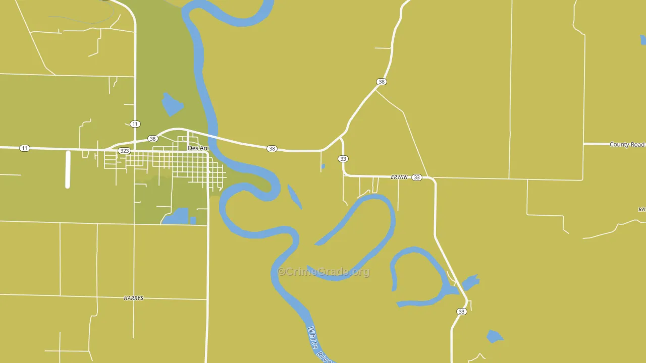 Erwin, AR Map of Vandalism Rates