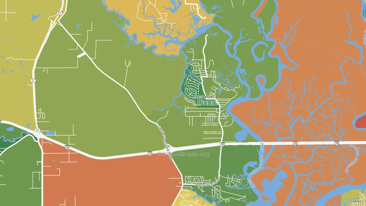 Escatawpa, MS Map of Vandalism Rates
