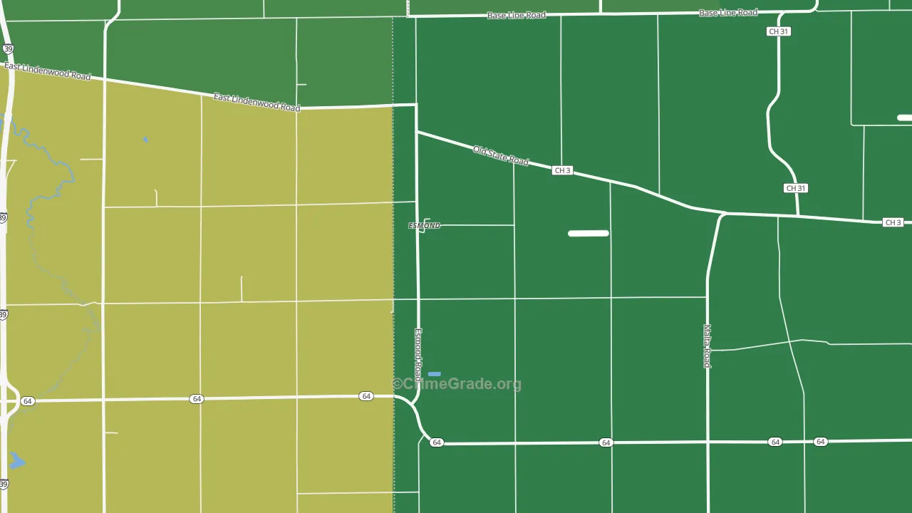 Esmond, IL Map of Vandalism Rates