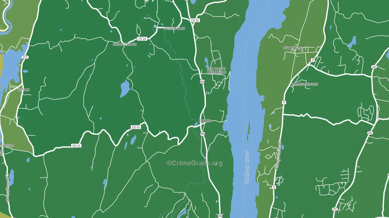 Esopus, NY Map of Vandalism Rates