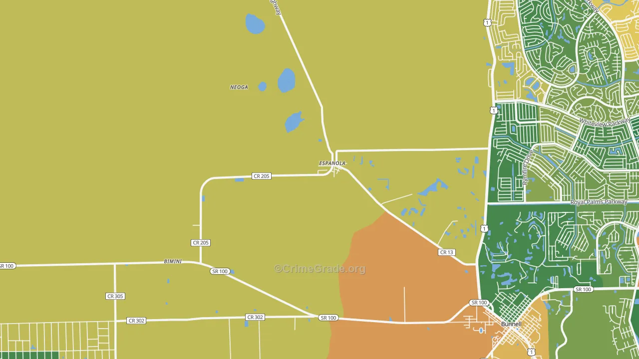 Espanola, FL Map of Vandalism Rates