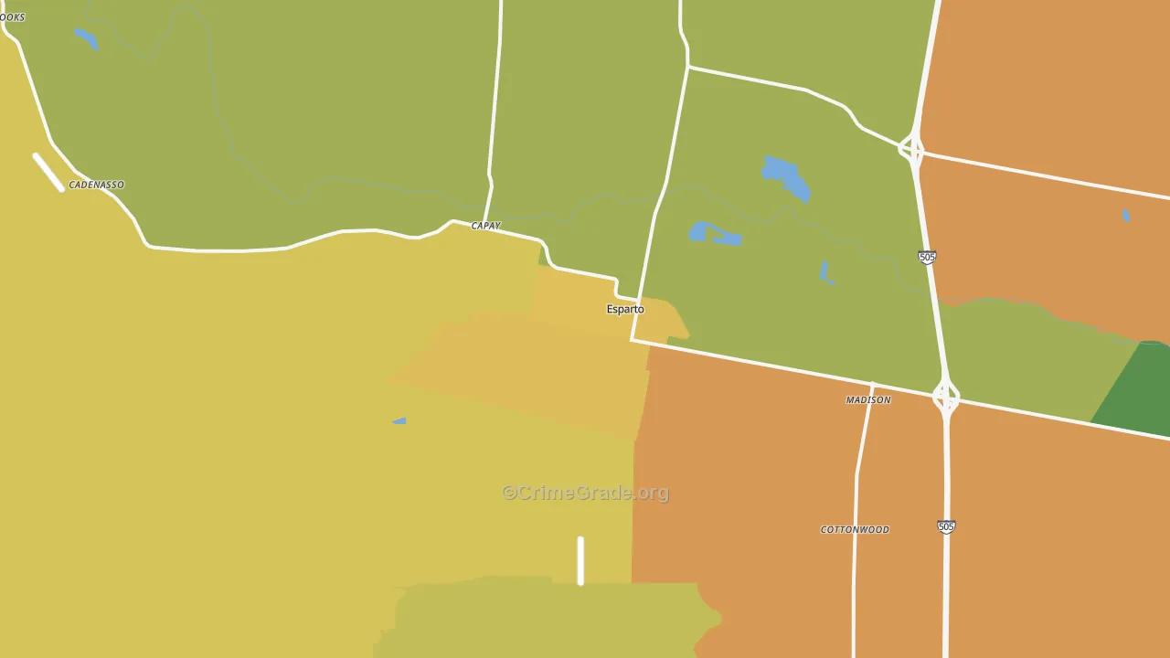 Esparto, CA Map of Vandalism Rates