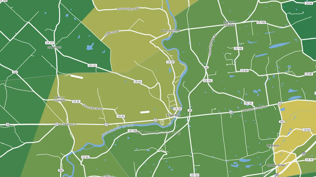 Esperance, NY Map of Vandalism Rates