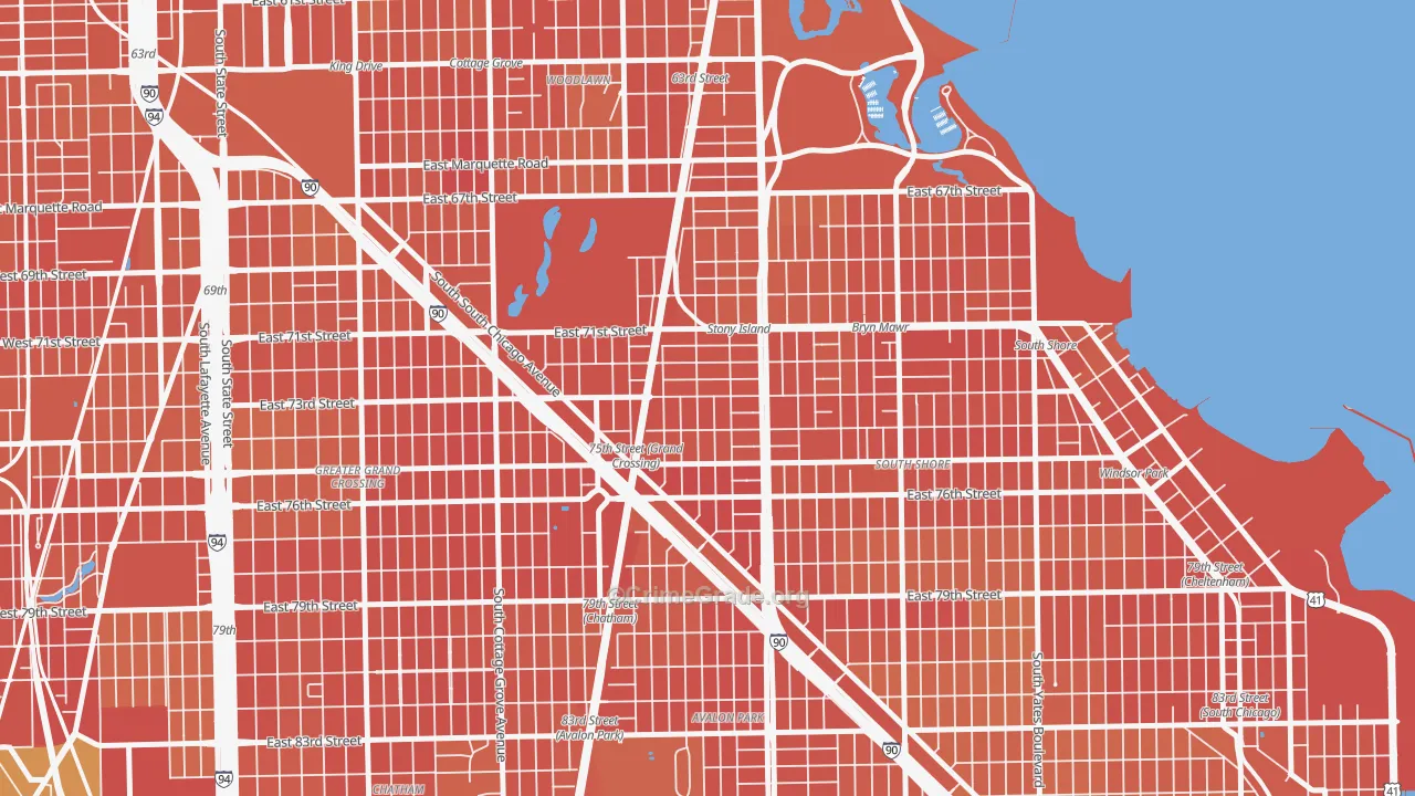Essex, Chicago, IL Map of Vandalism Rates