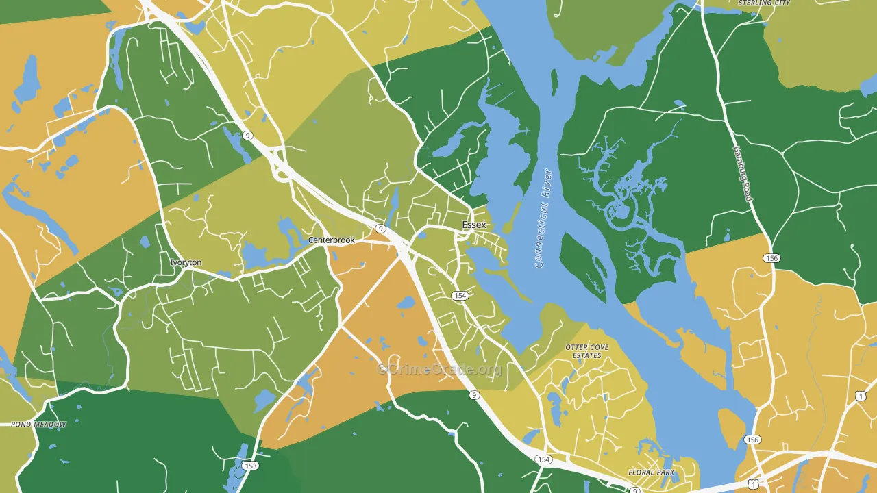 Essex, CT Map of Vandalism Rates