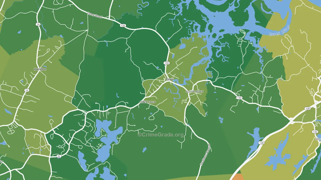 Essex, MA Map of Vandalism Rates