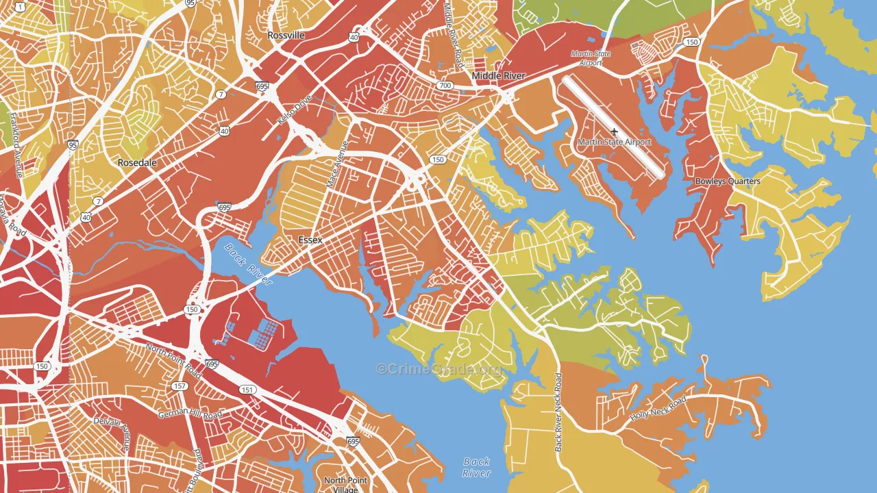 Essex, MD Map of Vandalism Rates