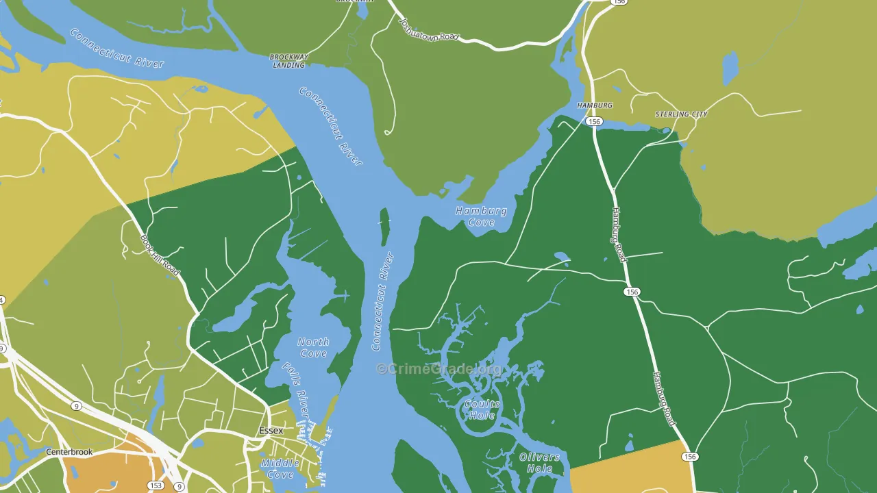 Essex Village, CT Map of Vandalism Rates