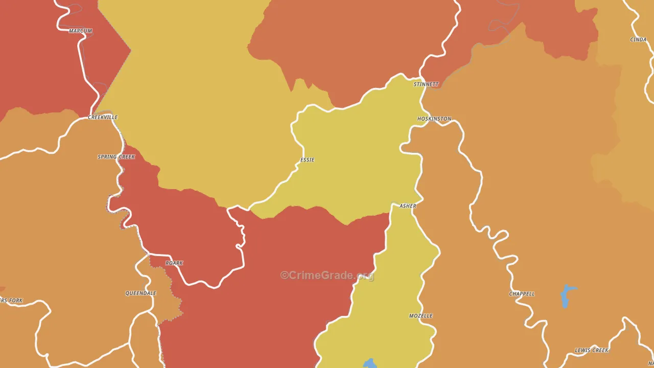 Essie, KY Map of Vandalism Rates