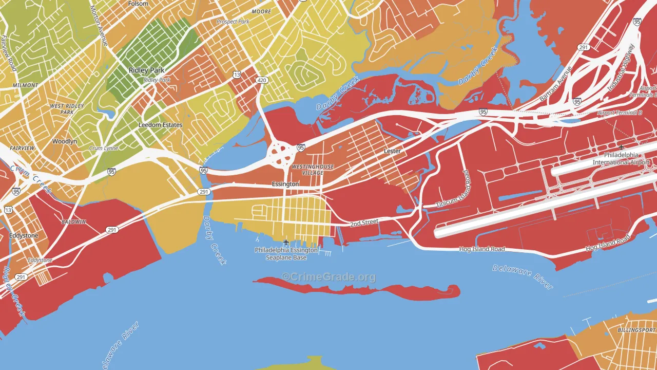 Essington, PA Map of Vandalism Rates