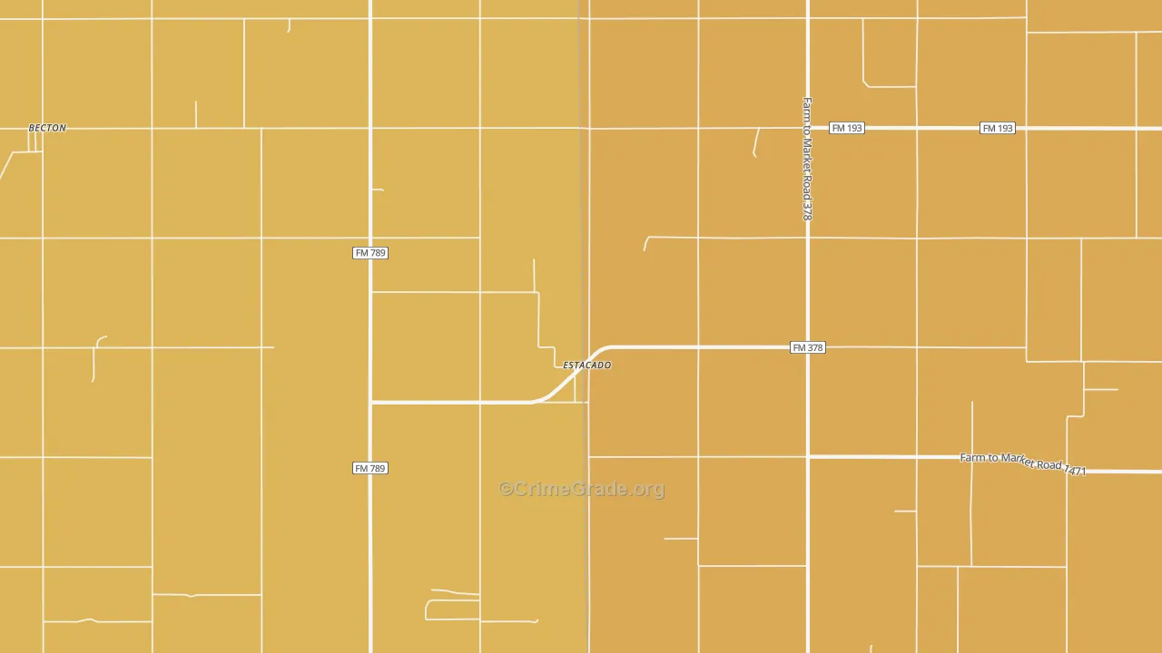 Estacado, TX Map of Vandalism Rates