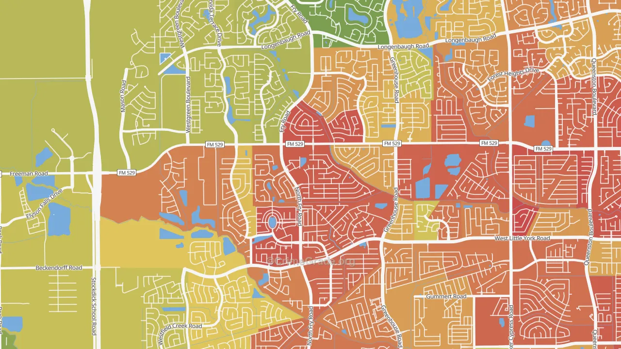 Estates Of Highland Creek, Katy, TX Map of Vandalism Rates