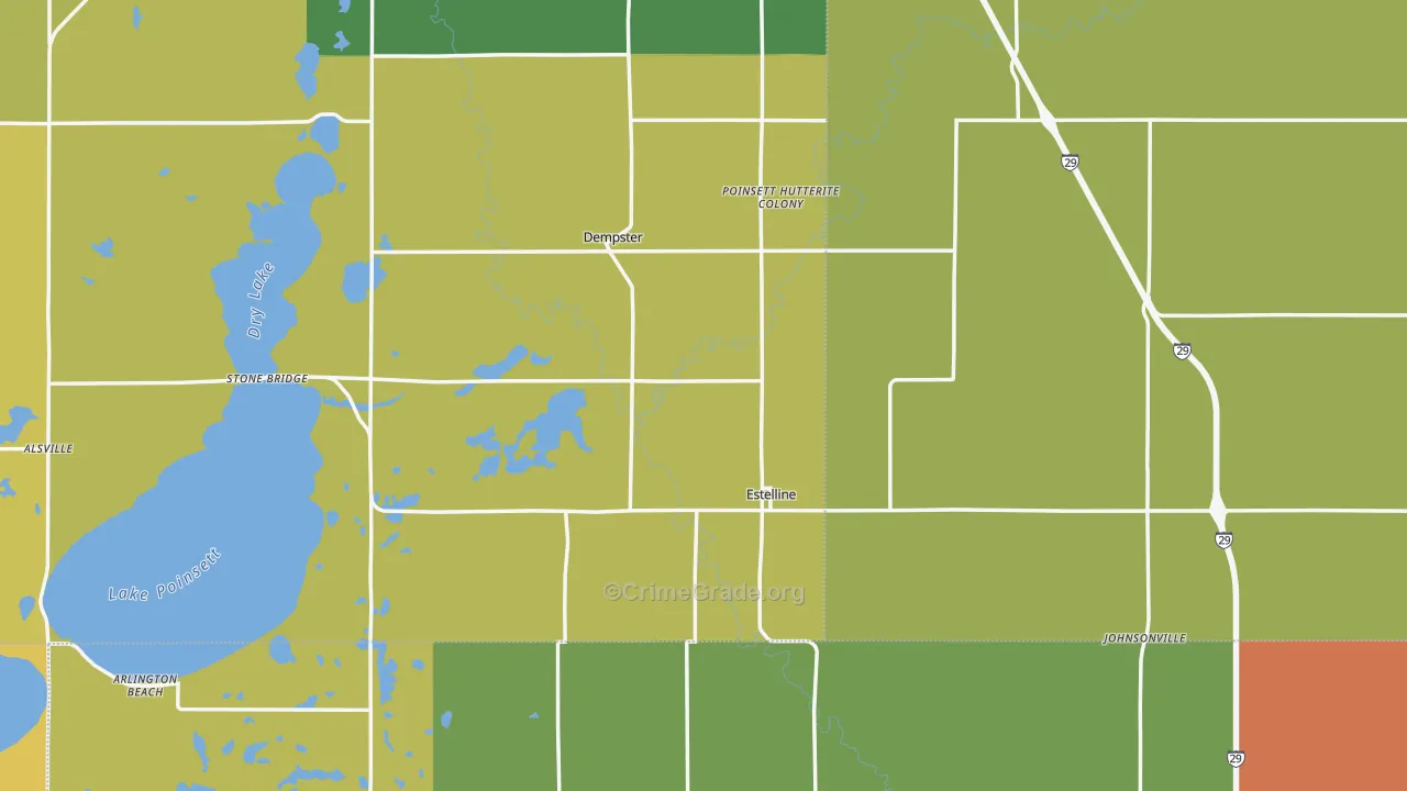Estelline, SD Map of Vandalism Rates