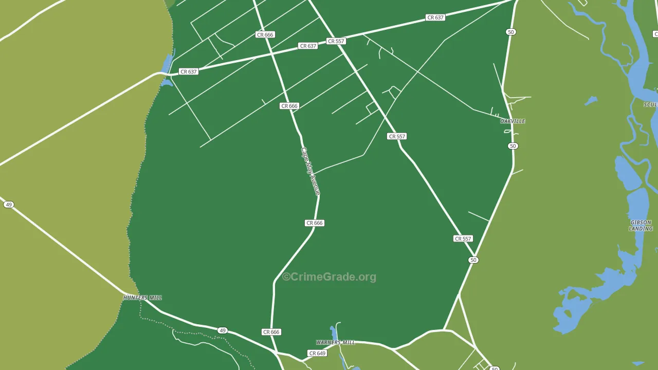Estelville, NJ Map of Vandalism Rates