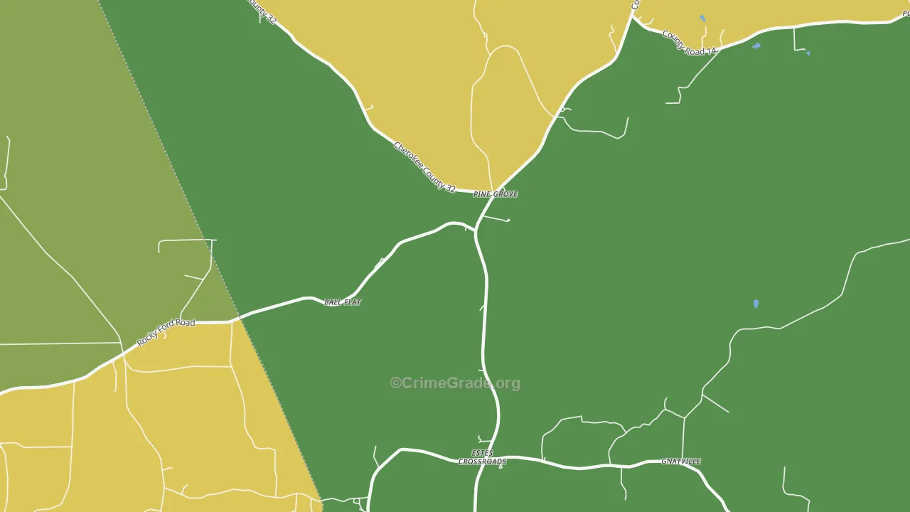 Estes Crossroads, AL Map of Vandalism Rates