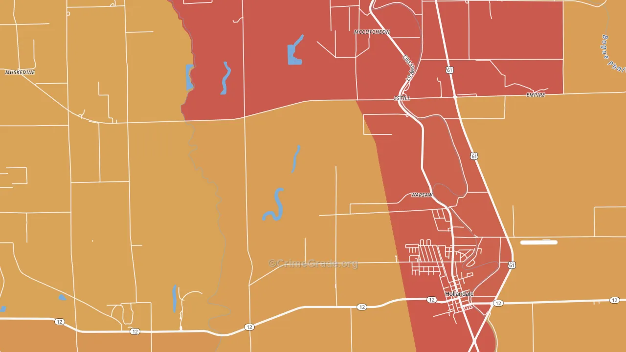 Estill, MS Map of Vandalism Rates