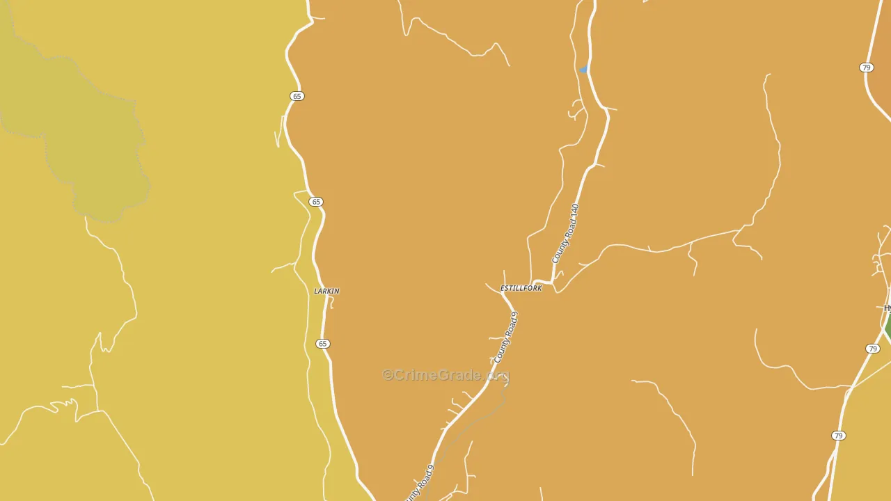 Estillfork, AL Map of Vandalism Rates