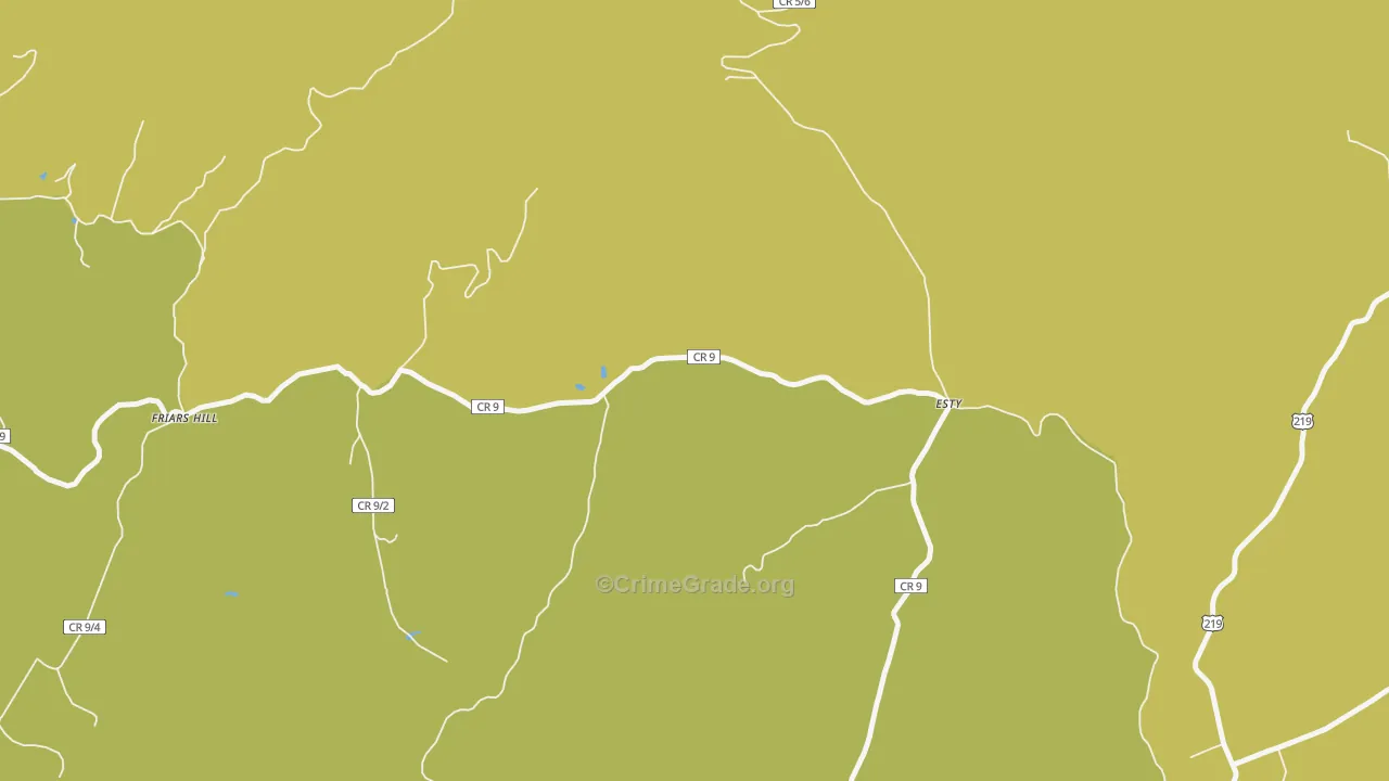 Esty, WV Map of Vandalism Rates