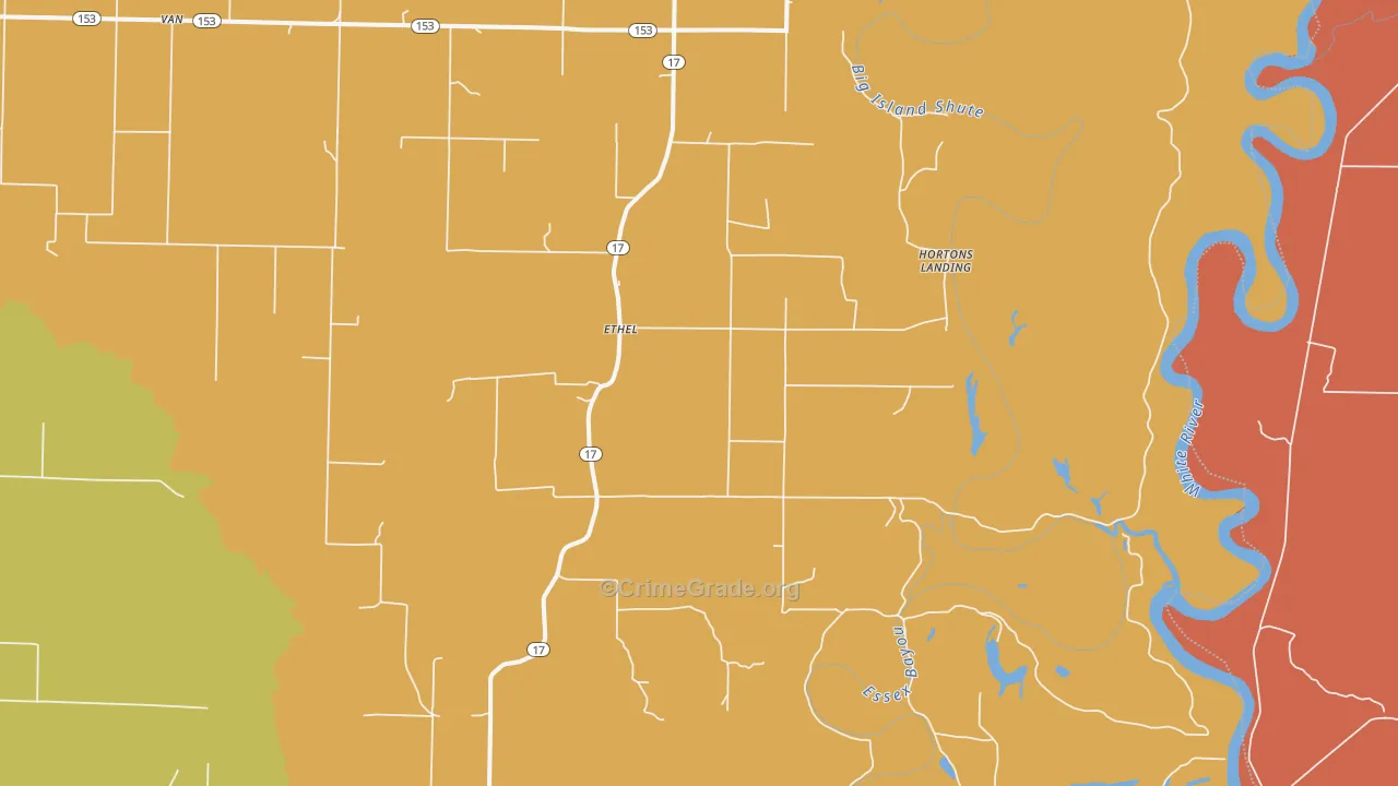 Ethel, AR Map of Vandalism Rates