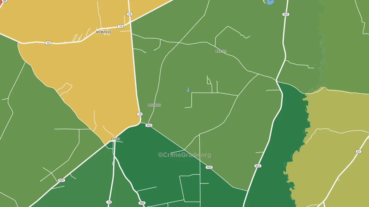 Ethel, LA Map of Vandalism Rates