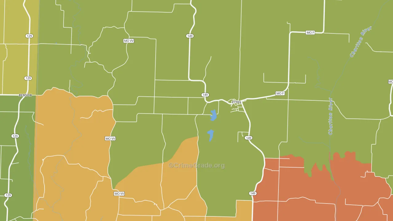 Ethel, MO Map of Vandalism Rates
