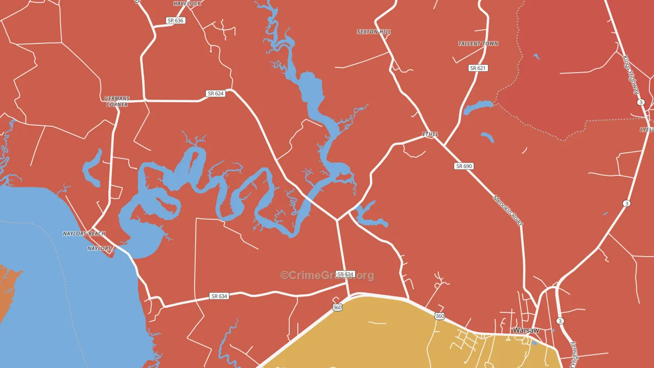 Ethel, VA Map of Vandalism Rates