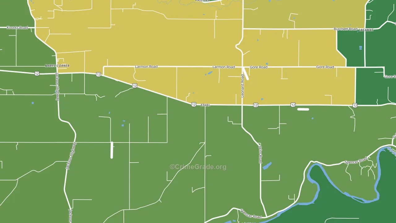 Ethel, WA Map of Vandalism Rates