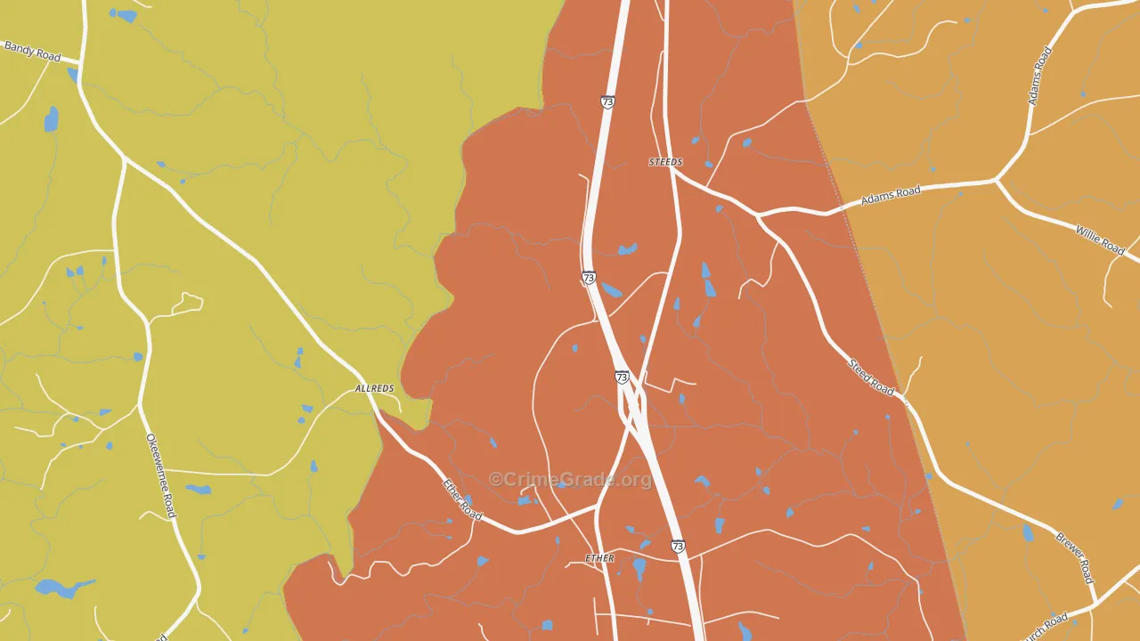 Ether, NC Map of Vandalism Rates