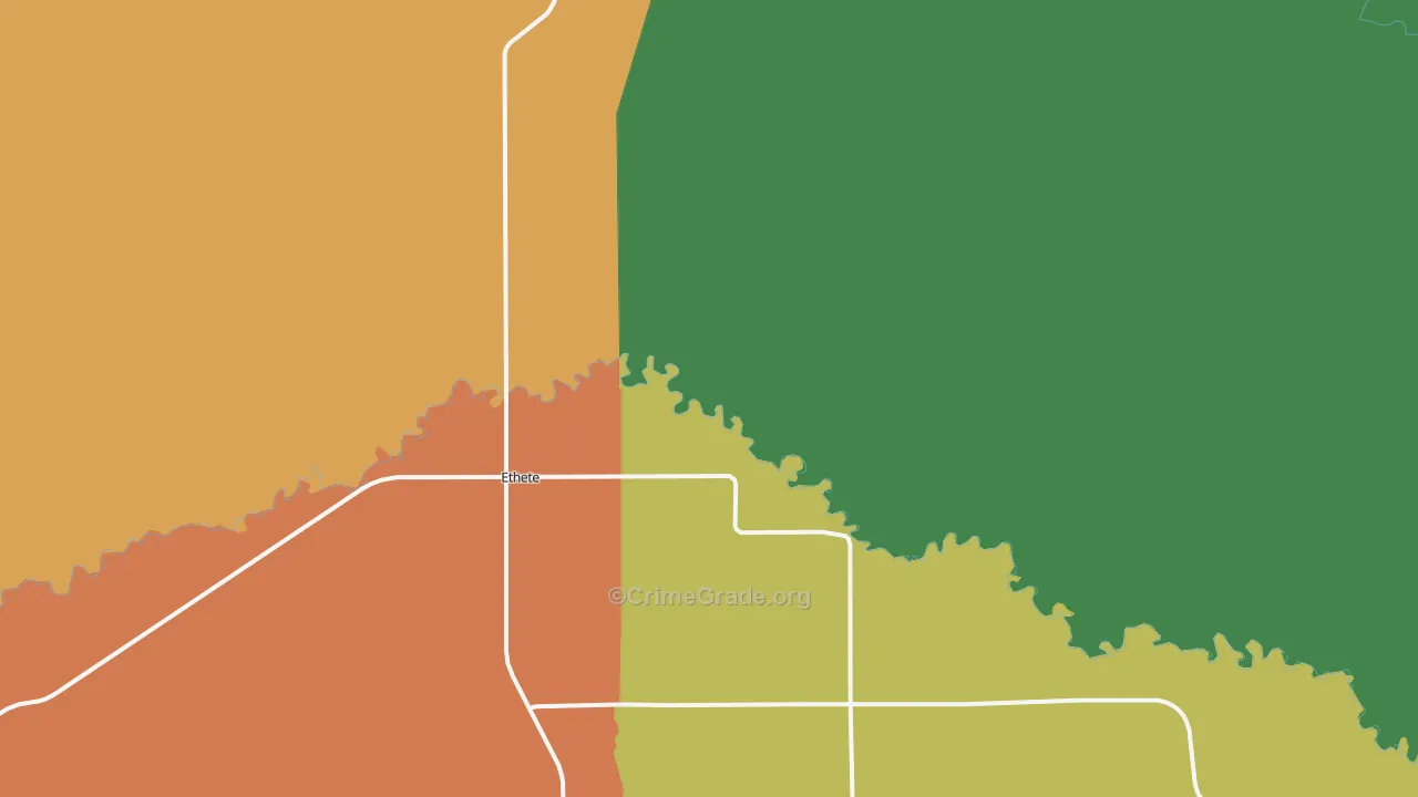Ethete, WY Map of Vandalism Rates