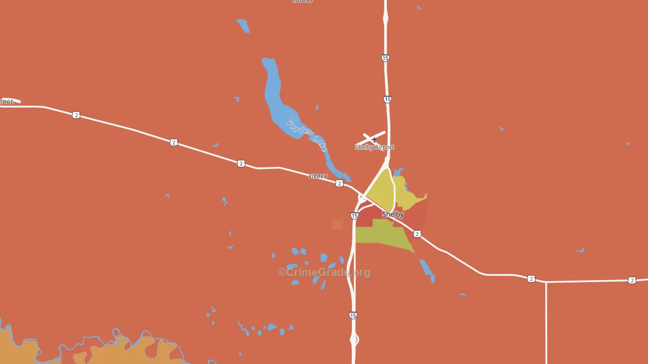 Ethridge, MT Map of Vandalism Rates